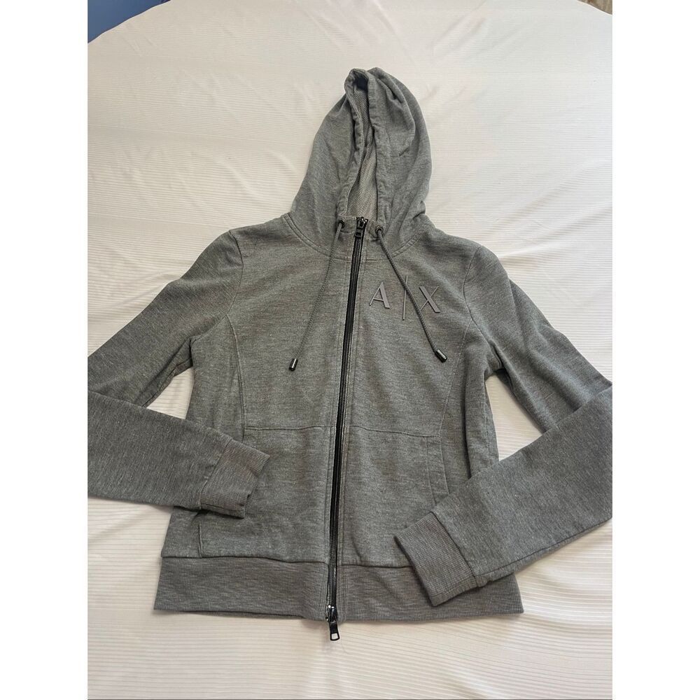 Armani Exchange Grey Zip Up Jacket Hoodie Size Small